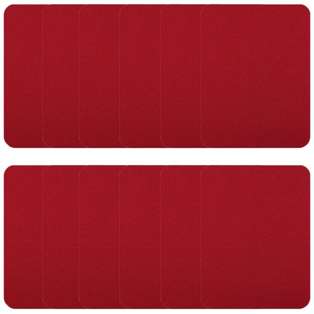 補修パッチ アイロンパッチ 単色12枚セット 長方形 約9.5cm×12.5cm 洋服 リペア 補修布 補修シート アイロン接着 貼付パッチ アイロンワッペン 布製 衣類 服の補修に DIY 手芸 自由に切り取れる (なつめ色)