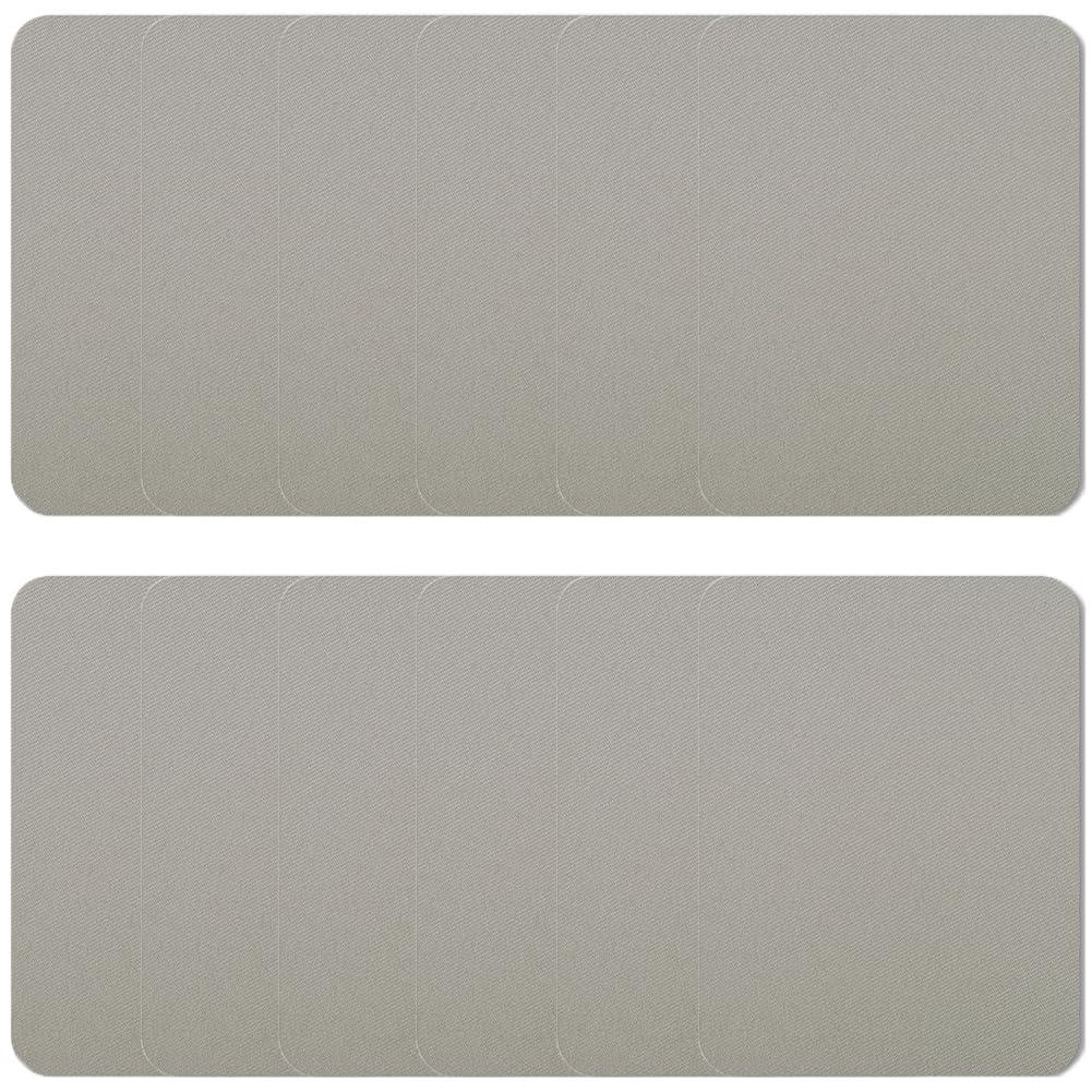 補修パッチ アイロンパッチ 単色12枚セット 長方形 約9.5cm×12.5cm 洋服 リペア 補修布 補修シート アイロン接着 貼付パッチ アイロンワッペン 布製 衣類 服の補修に DIY 手芸 自由に切り取れる(グレー)