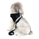 ZUNEA 犬用 ハーネス 小型犬 猫用 ハーネス リード セット 子犬 メッシュ 胴輪 通気性 反射テープ 安全 軽量 ベスト 調節可能 簡単着脱 散歩 訓練 お出掛 4色5サイズ ブラック S(4)