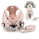 ZUNEA 犬 ハーネス リードセット 散歩 小型犬 ペット おしゃれ 可愛い ベスト 軽量 調節可能 胴輪 チェック柄 メッシュ ハーネス 猫用 反射テープ 安全 通気性 胸あて式 引っ張り防止 犬服 夏 簡単着脱 ピンク XL(4)