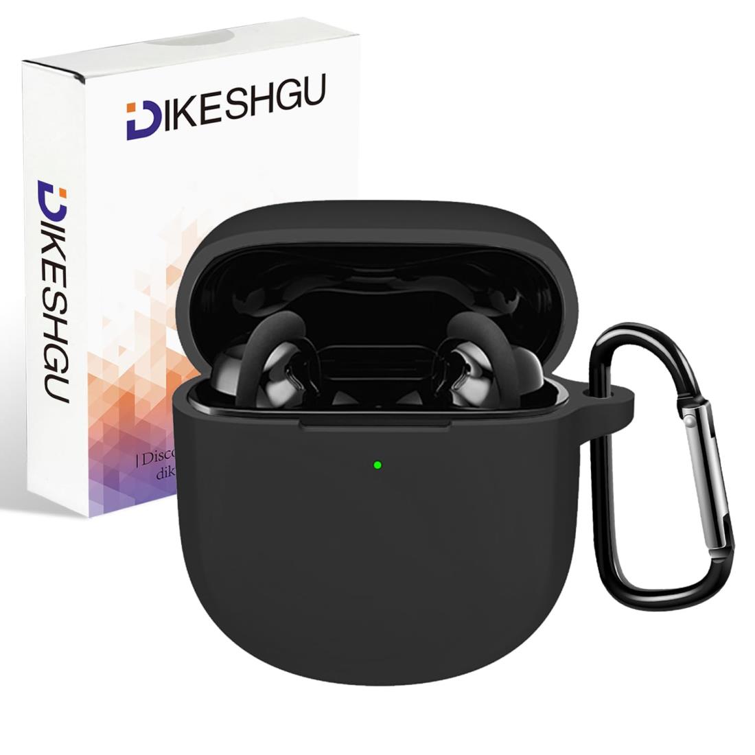 DIKESHGU for Bose QuietComfort Ultra Earbudsケース【2024全新デザイン】シリコン素材 保護カバー 防水 キズ防止 Bose QuietComfort Earbuds II 保護ケース 落下防止 耐衝撃 全面保護 カラビナ付き Bose QuietComfort Ultra Earbuds/Earbuds II対応(ブラック)