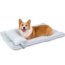 Bidason ベッド ペット クッション 猫 枕 セット チェック柄 スクエア 可愛い 綿麻風 通気 滑り止め 取り外し可能 洗える 小型 中型 キャット 犬...