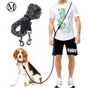CHMKSTC 犬リード 肩掛けリード ショルダーリード ハンズフリー犬 小·中型犬しつけ用 5in1多機能 全長2.6M 直径10MM 50kgまで対応 2頭犬同時引き/腰に掛けいる可能 両手解放 調節可能 夜光 反射素材 迷子/脱走防止 外れにくい ランニング/ジョギング/訓練/散歩用 ペット用(4)