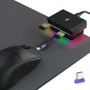 SIKAI CASE マウス充電器 マグネット充電 着脱式 磁気ケーブル付属 RGB Type-C/Micro USBに対応のマウス用 4-in-1 USB ハブ 3ポート 防塵 保護 for Logicool G PRO X SUPERLIGHT 2,G703 LIGHTSPEED,MX MASTER3s,Razer Viper V3 Pro等対応 (充電器-Micro USB端子)