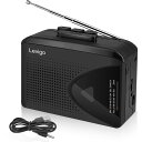 Levigo Levigo カセットプレーヤー カセットテープ ポータブル ラジオ AM/FMラジオ テープ再生 軽量 コンパクト USBケーブル付き ブラック