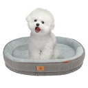 Alien Pet 犬 猫 ベッド 冬 ペットベッド 洗える クッション 高反発 取り外せるカバー ふわふわ ペットソファー 滑り止め オールシーズン (グレー/M)(4)