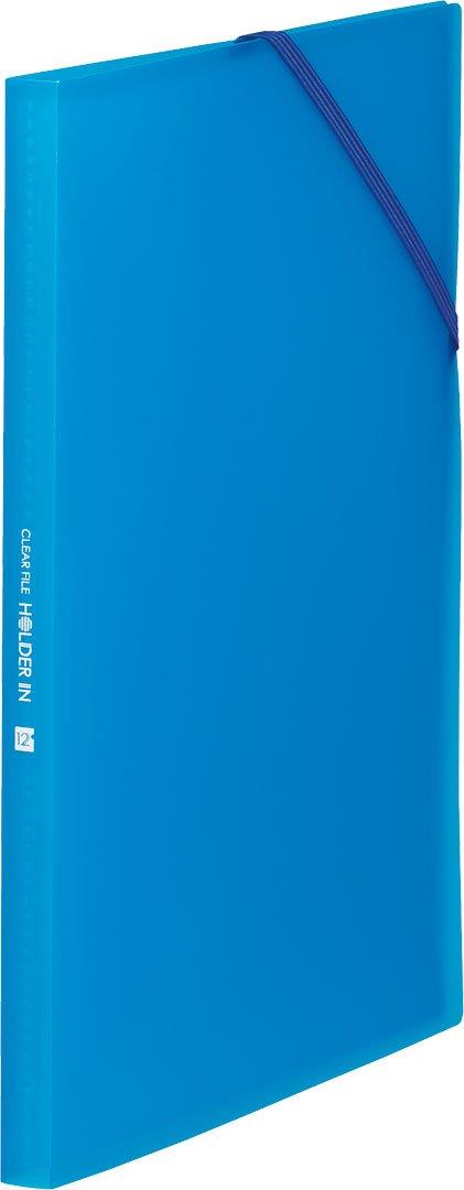 キングジム クリアファイル ホルダーイン 12ポケット A4タテ 青 6171-3T-B