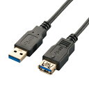 エレコム USBケーブル 延長 USB3.0 (USB A オス to USB A メス) スリム 2m ブラック USB3-EX20BK(2)