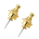 Musiclily ギター ストラップロック ピン Security Strap Locks エレキギター/アコースティックギター/ベース用、ゴールド(2個入)