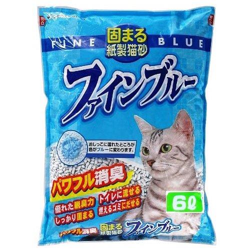 常陸化工 FineCat 固まる紙製猫砂 ファインブルー 6L 7袋入 ケース品