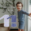 ウィロースイム 水着 WILLOW SWIM Harrison ハリソン スイムウェア ツーピース 上下別 セパレート ベビー 長袖 ラッシュガード ギンガム 赤ちゃん キッズ ジュニア 子供用 UVカット Harrison ハリソン 男の子 ボーイズ SPF50 クラウド ネイビー ギンガムチェック