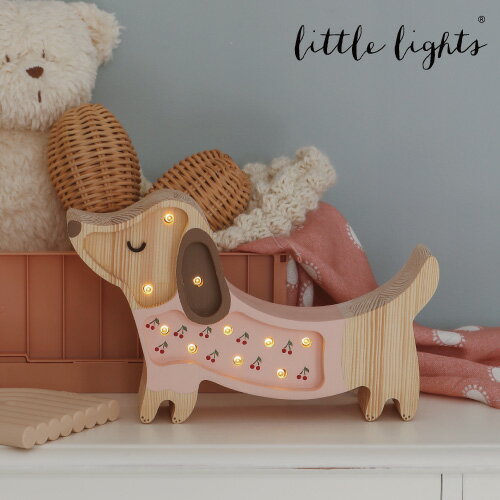 ＼マラソンP3倍!／LittleLights [リトルライト] LEDランプ Puppy Lamp Cherries On Pink Miniナイトライト テーブルライト ベッドサイドランプ 授乳ライト おやすみライト ベビーライト クリスマス 調光 タイマー設定 読書灯ギフト その1