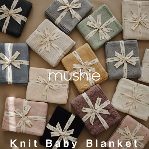 ＼P3倍!／Mushie ムシエ Knit blanket 100%オーガニックコットン ニットブランケット おくるみ 男の子 女の子 退院 夏 秋 冬 春 新生児 ガーゼケット ギフト プレゼント 出産祝い 男の子 出産祝い 女の子 赤ちゃん ベビー ハーフバースデー 誕生日