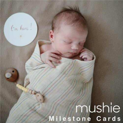 【楽天スーパーSALE 6/4 20:00より】Mushie ムシエ milestone card マイルストーンカード フォトカード ニューボーンフォト 月齢カード マンスリーカード 男の子 女の子 新生児 出産祝い おしゃれ ギフト プレゼ