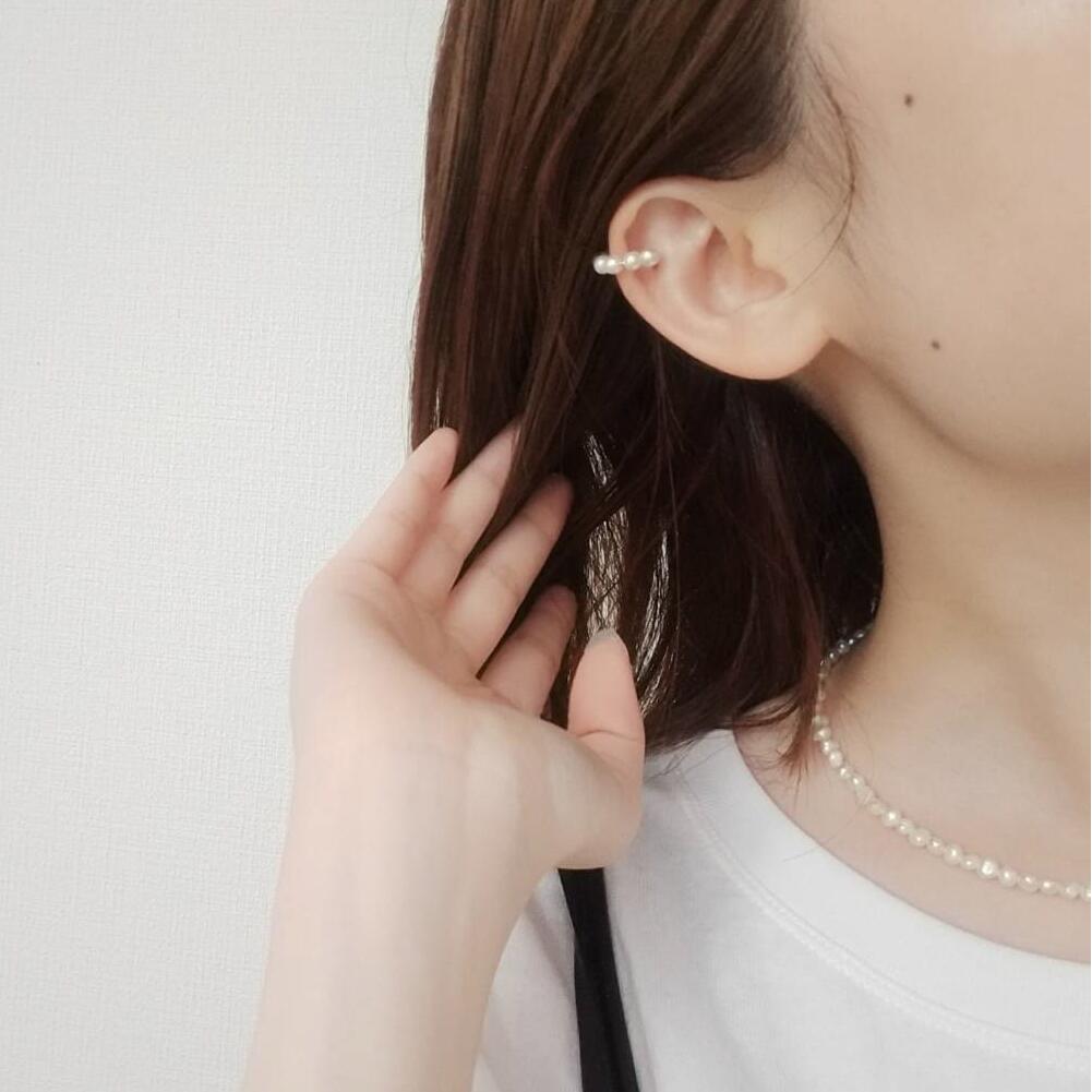 【Accessory】アクセサリー etrois -pearl earcuff- レディース イヤーカフ パール 春 夏 秋 冬 韓国アクセ 流行 プチプラ 高見え かわいい おしゃれ 韓国ファッション オルチャンファッション