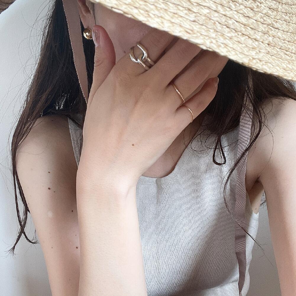 ピンクゴールド 指輪 ＼マラソンP3倍!／【Accessory】アクセサリー etrois -silver925 デザインクロスリング- 13号 レディース シルバー silver925 ゴールド ピンクゴールド シルバー 春 夏 秋 冬 韓国アクセ 流行 プチプラ 高見え かわいい おしゃれ 韓