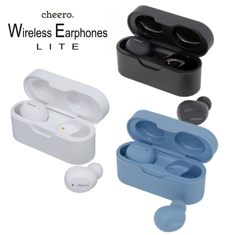 ワイヤレスイヤホン 高音質 iPhone Android 対応 チーロ cheero Wireless Earphones LITE Bluetooth 5.3 スマホスタンド 自動ペアリング 高音質 IPX5 技適 ハンズフリー マイク iOS Windows