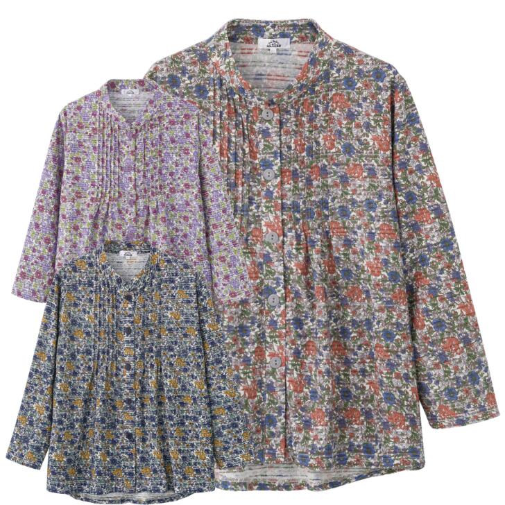 乾燥機対応 服 シニアファッション レディース トップス 春夏 ブラウス 【 ワンタッチテープピンタ