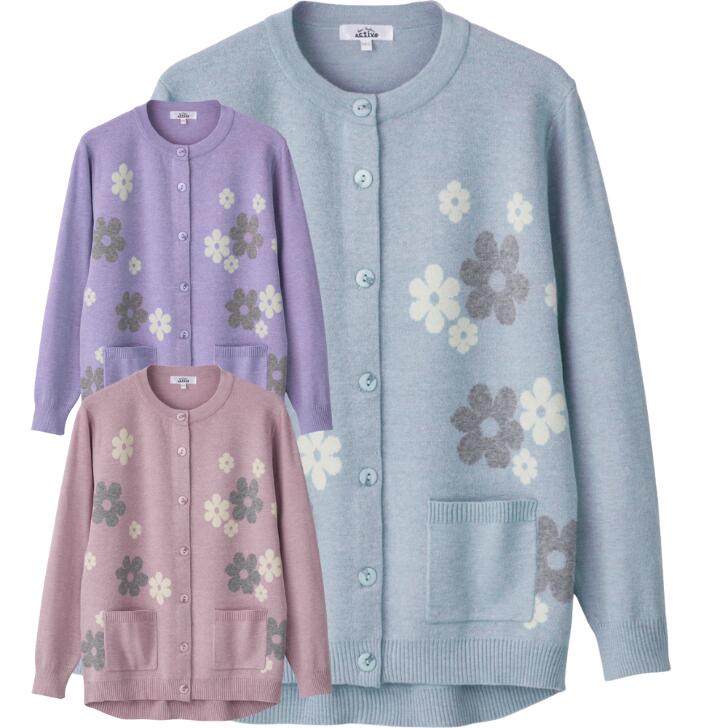 乾燥機対応 服 シニア ファッション レディース カーディガン 秋 冬...(4)