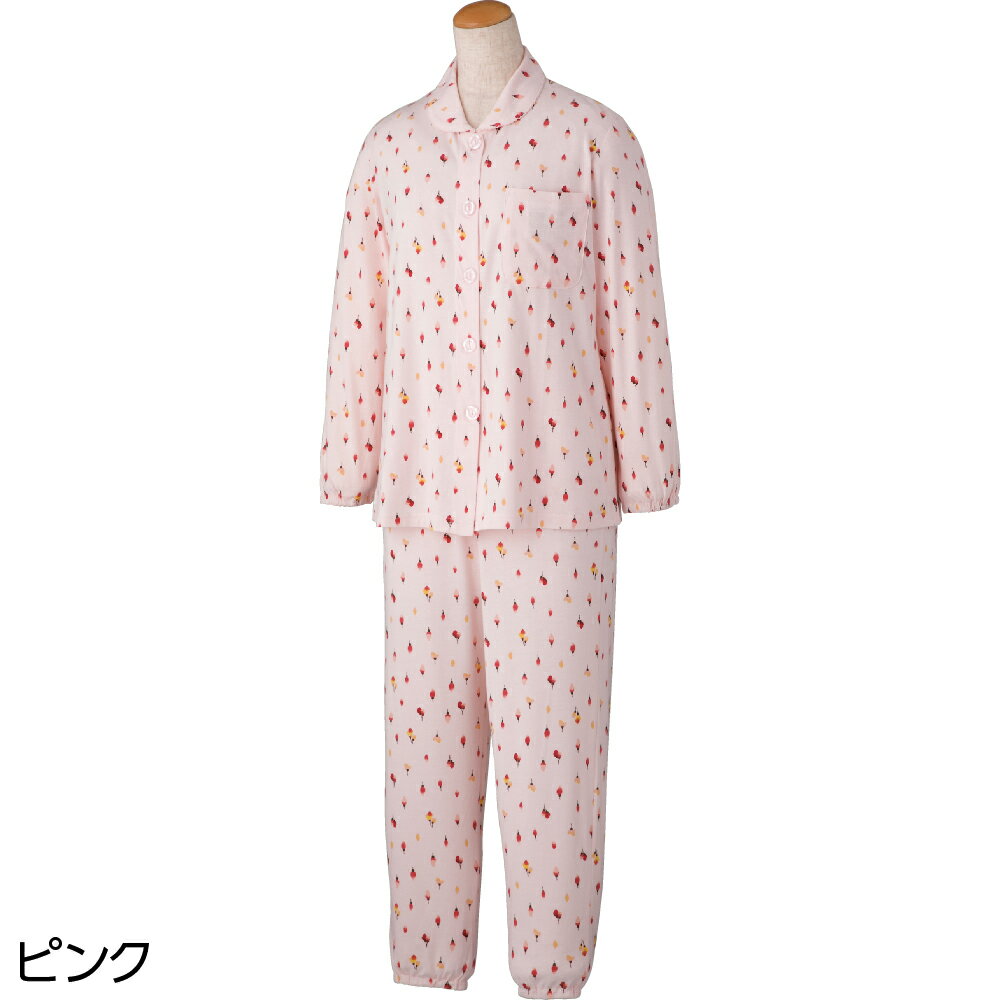 女性 シニア パジャマ オールシーズン 全2色 M/L(P) 【 大きめボタンプチサイズのびのびストレッチパジャマ k19 】 介護 パジャマ 婦人 クリスマスプレゼント女性 高齢者 祖母 お年寄り おばあちゃん