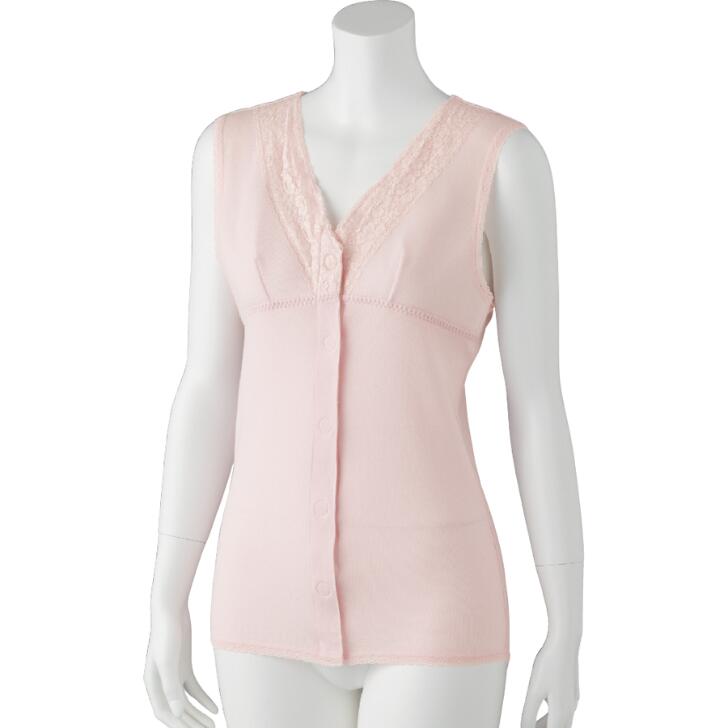 高齢者 下着 女性 インナー レディース 全1色 M-LL 【 ソフトカップ付ワンタッチラン型シャツ K22 】 着やすい 介護 衣料 シニア レディース 祖母 おばあちゃん 70代 80代 90代のサムネイル