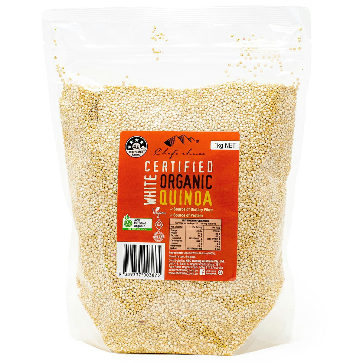 シェフズチョイス オーガニック キヌア 1000g organic white quinoa 認証 Kosher BRC Vegan NonGMO ACO USDA 有機JAS…