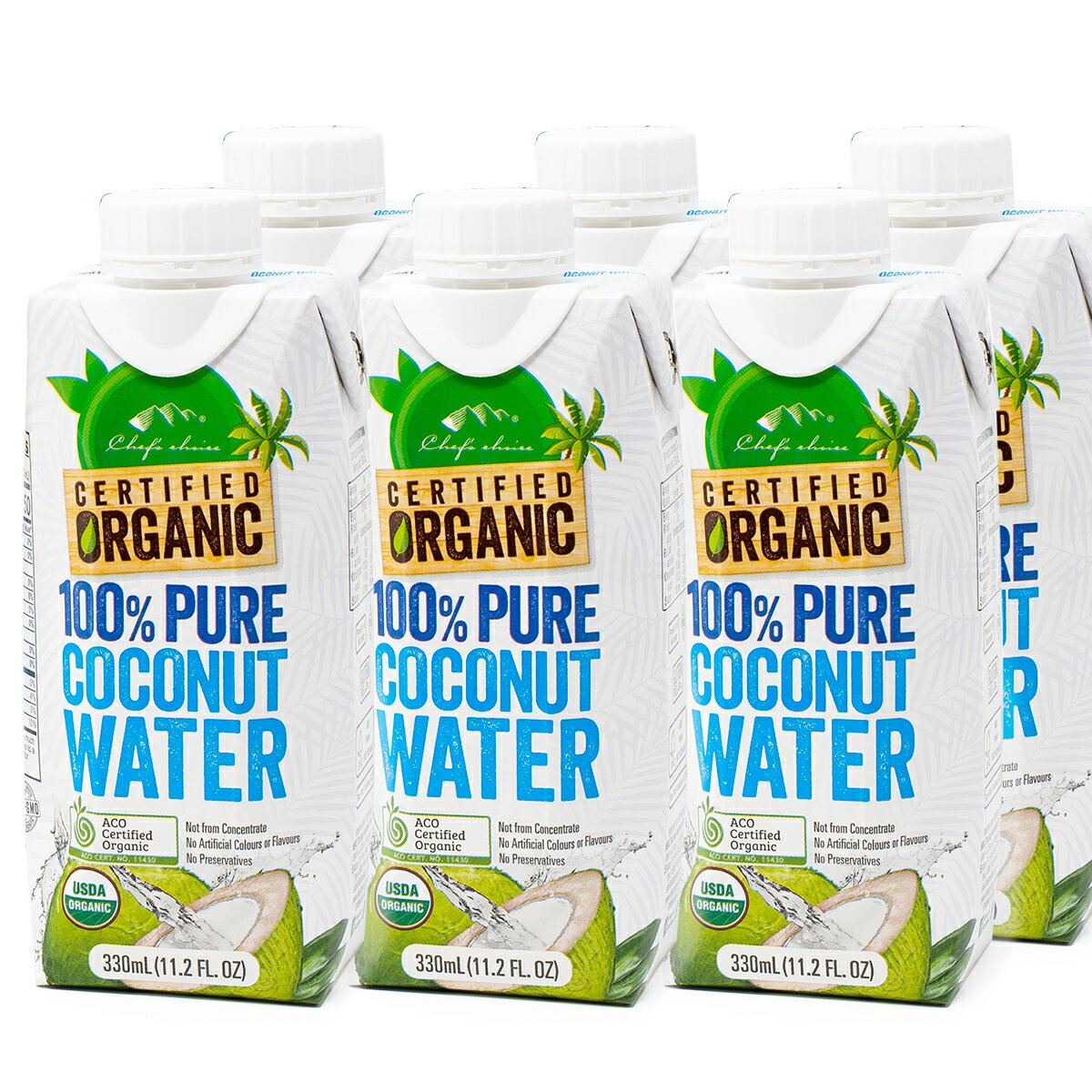 シェフズチョイス オーガニック ココナッツウォーター 330ml×6本 100 ピュア 完全無添加 Organic 100 pure coconut water