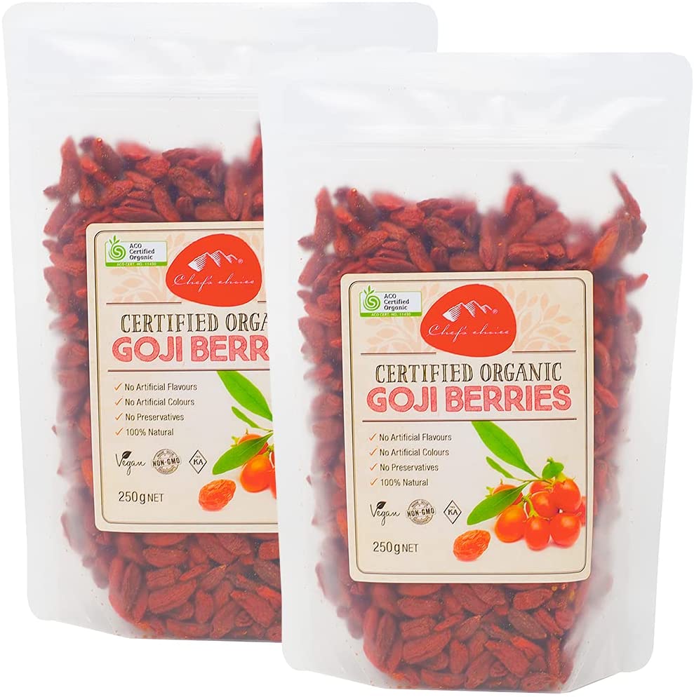 シェフズチョイス オーガニック ゴジベリー 250g×2袋 Organic Goji Berries ゴジベリー クコの実 枸杞 くこの実 ごじべりー 1