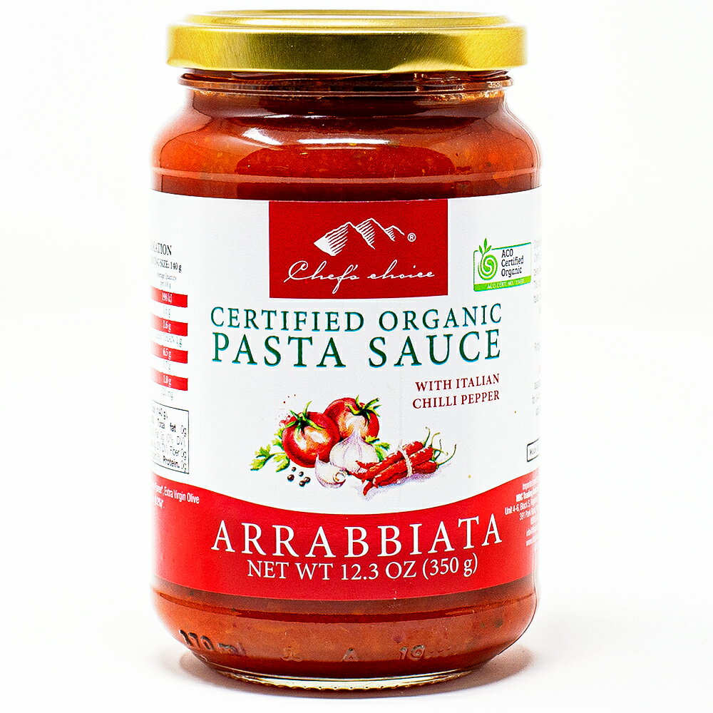 シェフズチョイス オーガニック パスタソース アラビアータ 350g×1瓶 Organic Pasta sauce トマトソース あらびあーた 有機トマトソース 添加物不使用