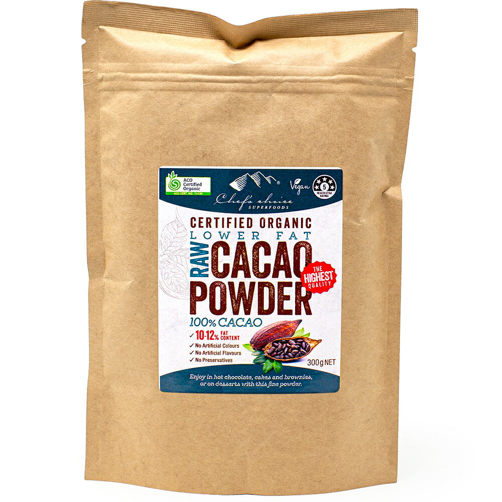 シェフズチョイス オーガニック ローカカオパウダー 300g 600g 10-12%低脂質タイプ Organic Raw Cacao Powder クリオ…