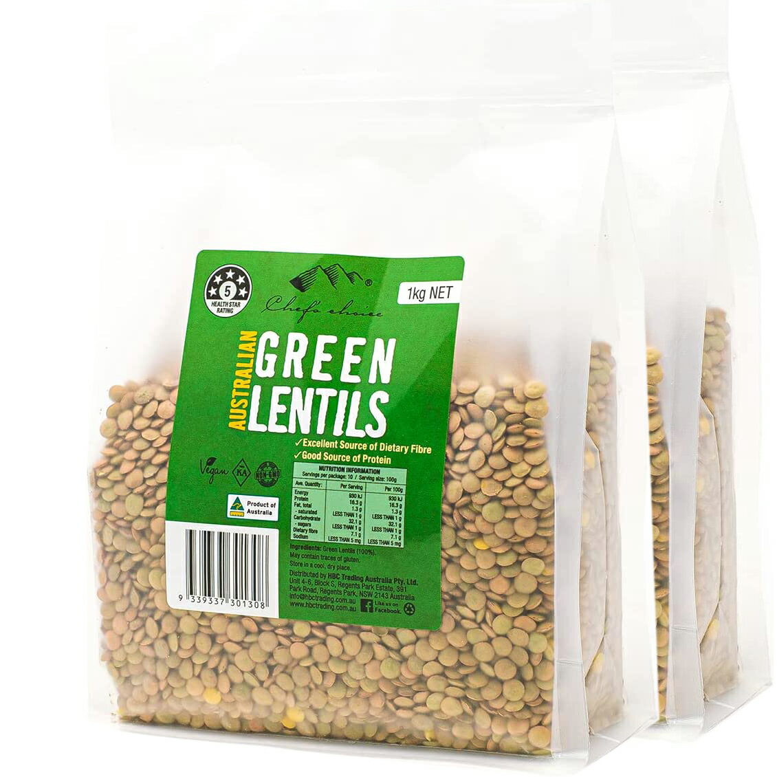 シェフズチョイス レンズ豆 2kg 緑レンズ豆 皮あり オールナチュラル グリーンレンティル 1kg 2袋 レンズマメ Green Lentils れんずまめ rennzu レンズ豆 ヒラマメ ひら豆 送料無料 業務用