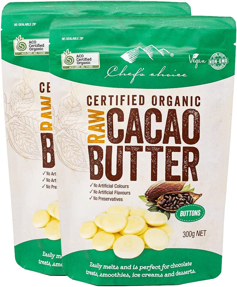 シェフズチョイス オーガニック ローカカオバター 300g×2袋 Organic Raw cacao butter 使いやすい粒タイプ クリオロ種豆使用 コールドプレス RAW製法 ココアバター かかおばたー ローチョコレート