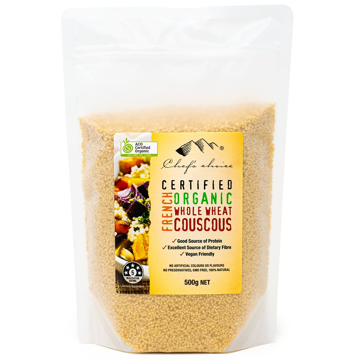 オーガニック クスクス [有機JAS認証] 500g-1kg 送料無料 Organic Whole Wheat Couscous 認証 Kosher V..