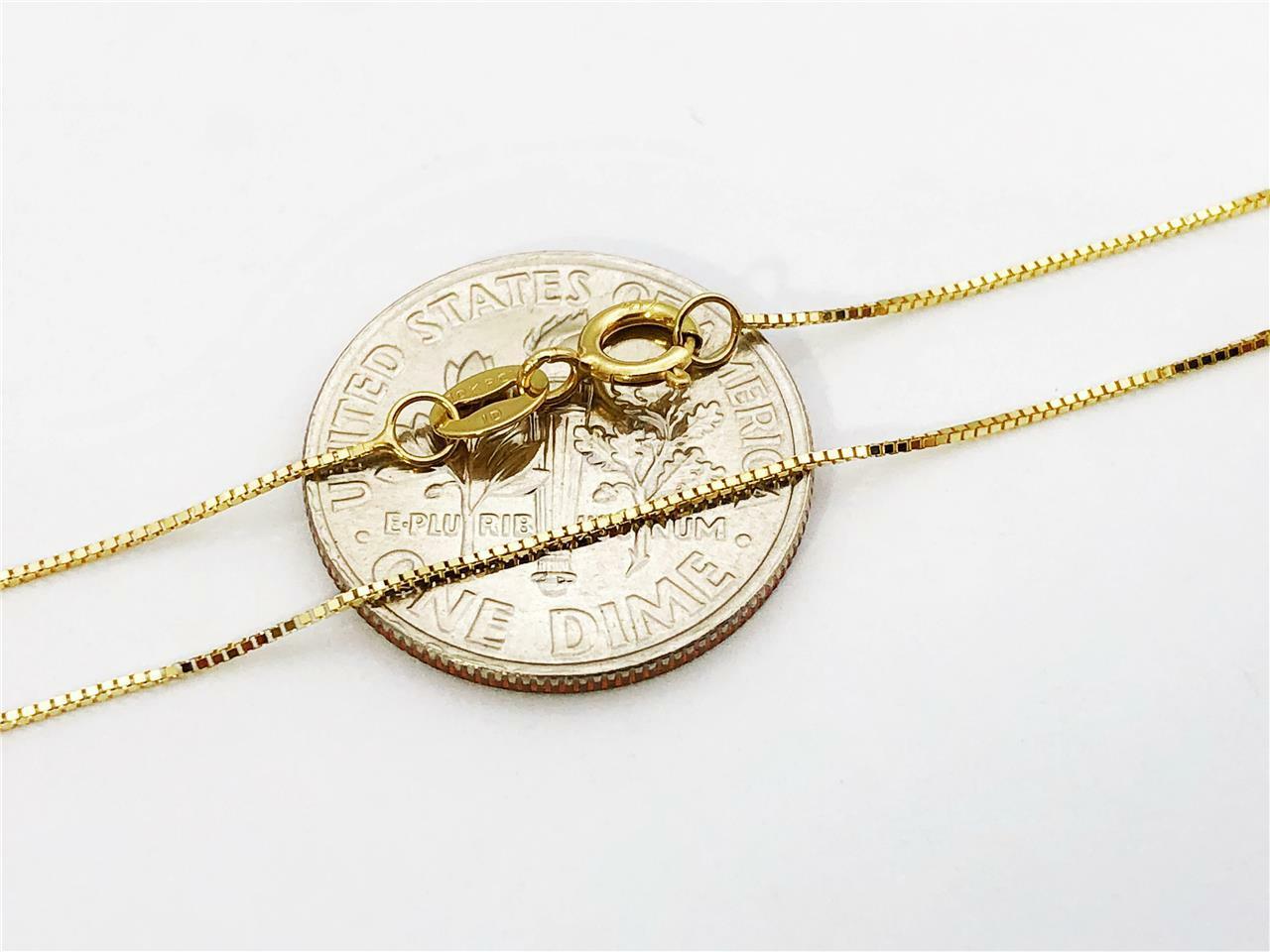 【送料無料】 10k 41cm ソリッド イエロー ゴールド ボックス ネックレス チェーン 0.5mm 10K ゴールド..