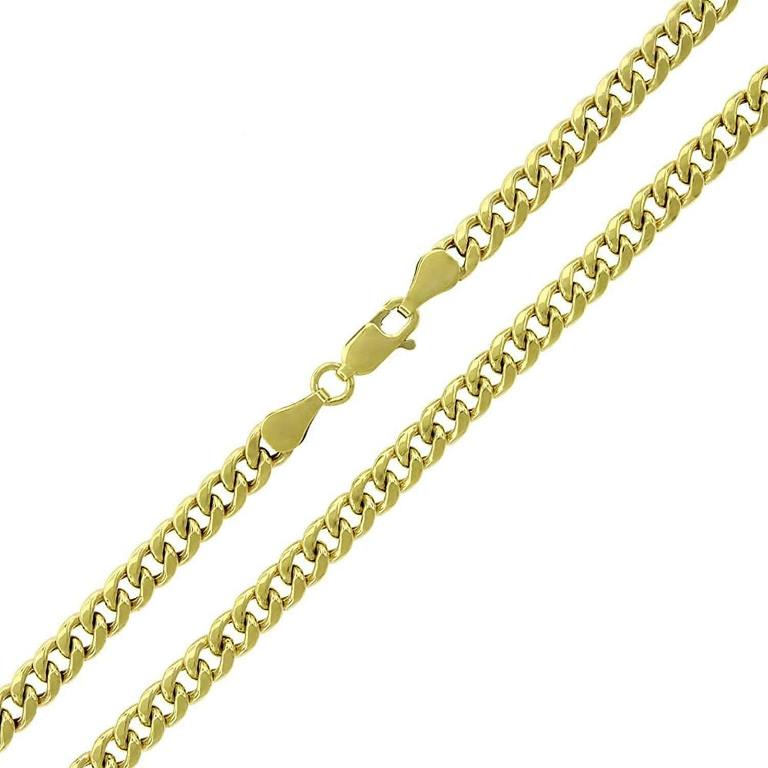 【送料無料】 10k イエロー ゴールド 4.5mm ホロー マイアミ キューバ カーブ リンク ネックレス チェーン 71-81cm ダイヤモンド ジュエリー JOERODEO 【JACOB＆CO ジェイコブ アンド コー/Aqua Master アクアマスター/Joe Rodeo ジョーロデオ正規品販売店】