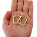 【送料無料】14K イエロー ゴールド レディース ファンシー スクエア ダイヤモンド カット ホロー ピアス ダイヤモンド ジュエリー JOERODEO 【J...