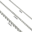 【送料無料】14K ホワイト ゴールド メンズ レディース ラウンド ボックス ネックレス チェーン 2-2.5mm ダイヤモンド ジュエリー JOERODEO...