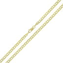【送料無料】14K イエロー ゴールド 3mm キューバ カーブ リンク ダイヤモンド カット ツートン パヴェ ネックレス ダイヤモンド ジュエリー JOER...