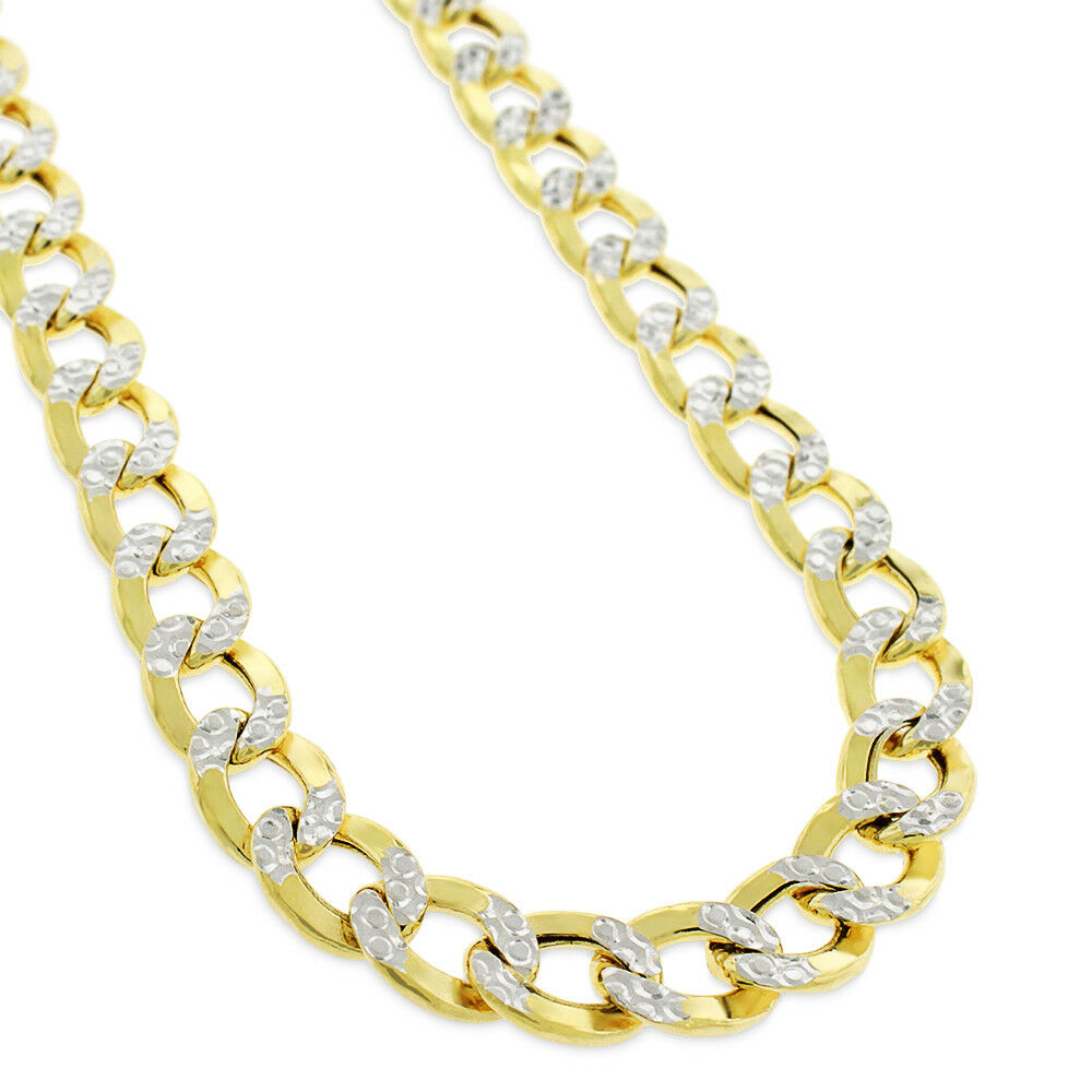 【送料無料】K14 イエロー ゴールド 7.5mm ホロー キューバ リンク ダイヤモンド カット ツートン パヴェ ネックレス ダイヤモンド ジュエリー JOERODEO 【JACOB＆CO ジェイコブ アンド コー/Aqua Master アクアマスター/Joe Rodeo ジョーロデオ正規品販売店】