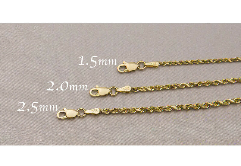 【送料無料】 14k イエローゴールド 1.5-2.5mm ロープチェーン ネックレス 41cm 46cm 51cm 56cm 61cm 67cm 72cm 77cm JOERODEO 【JACOB＆CO ジェイコブ アンド コー/Joe Rodeo ジョーロデオ/Techno by JPM テクノバイジェイピーエム正規品販売店】