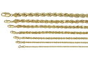 【送料無料】 10K イエローゴールド 2mm-7mm ロープチェーン ネックレス 41cm 46cm 51cm 56cm 61cm 67cm 72cm 77c...