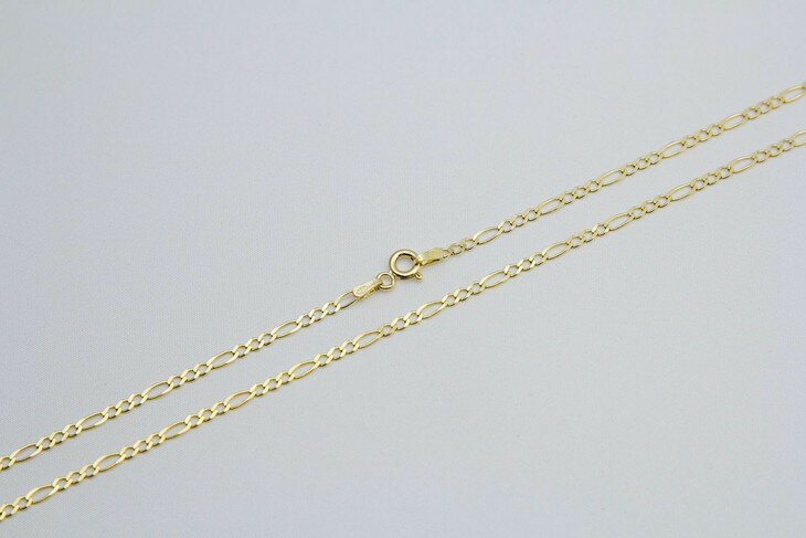 【送料無料】 14k イエローゴールド フィガロリンクチェーン ネックレス 1.8mm 41cm 46cm 51cm 56cm 61..