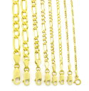 【送料無料】10K イエロー ゴールド フィガロ チェーン リンク ブレスレット メンズ レディース 約3.5mm 約18cm ネックレス ブレスレット JOE...