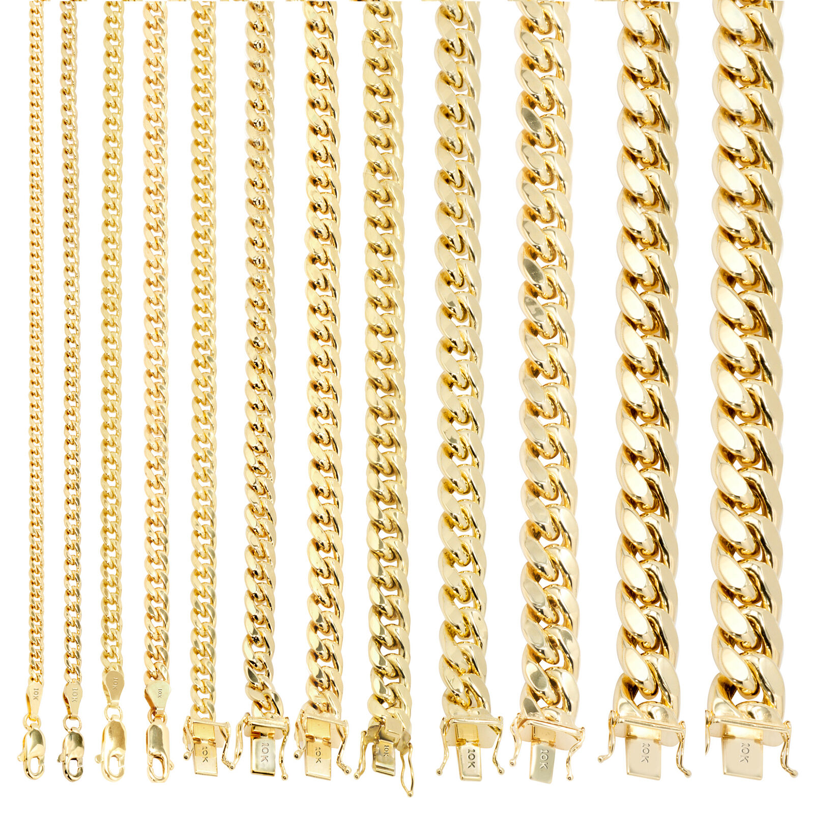 【送料無料】10K イエロー ゴールド マイアミ キューバ 約7.5mm 約71cm ネックレス ブレスレット JOERODEO 【JACOB&CO ジェイコブ アンド コー/Aqua Master アクアマスター/Joe Rodeo ジョーロデオ 正規品販売店】