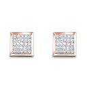 【送料無料】14K 14金 ローズゴールド インビジブル セット プリンセス ダイヤモンド スタッド ピアス 0.55 シングル JOERODEO 【JACOB...