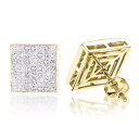 【送料無料】14K 14金 イエローゴールド インビジブル セット プリンセス カット ダイヤモンド スタッド ピアス 3.05 シングル JOERODEO 【...