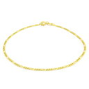 【送料無料】10K イエローゴールド イタリアンフィガロチェーン 約2mm 約19cm ネックレス ブレスレット JOERODEO 【JACOB&CO ジェイコ...