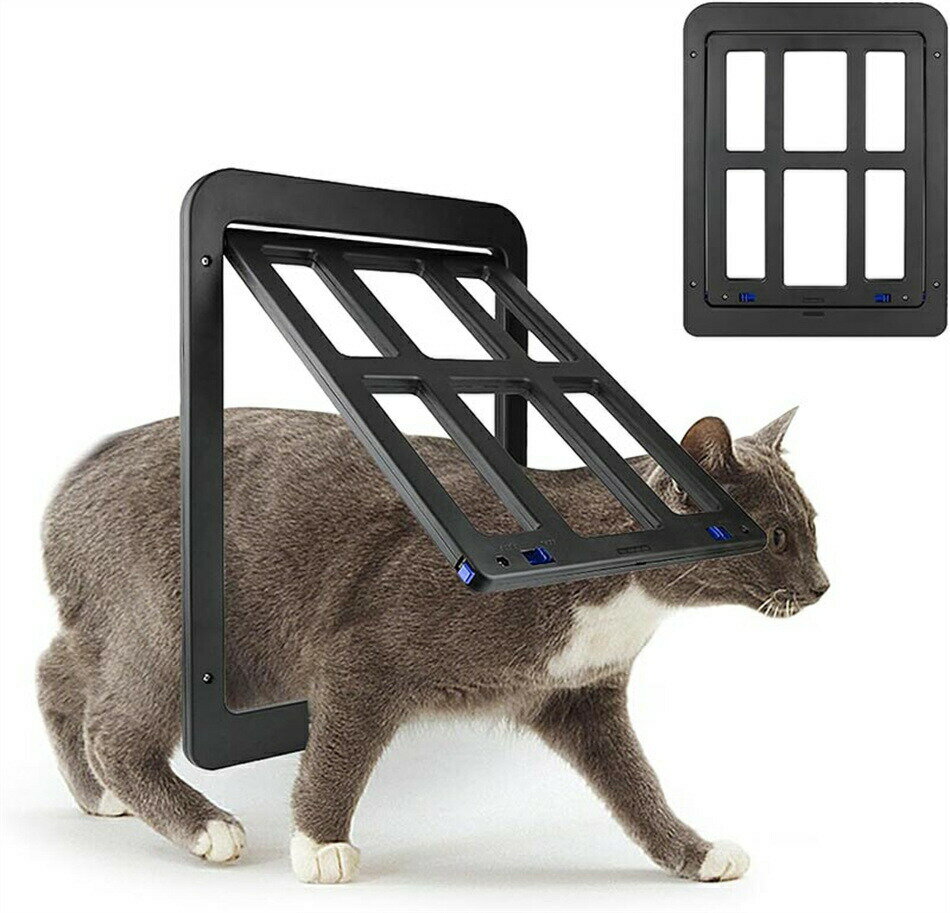 猫 犬 ペット用ドア 網戸 ドア キャットフラップ 犬猫出入り口 網戸専用 猫 網戸 出入口 猫 小型犬用 キャットドア ロック付き 取り付け簡単