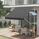 オーニング つっぱり式 オーニングテント 伸縮タイプ 日よけ 巻き取り式 サンシェード 幅2m/2.5m/3m/3.5m/4m 工事不要 角度 高さの調節が可能...
