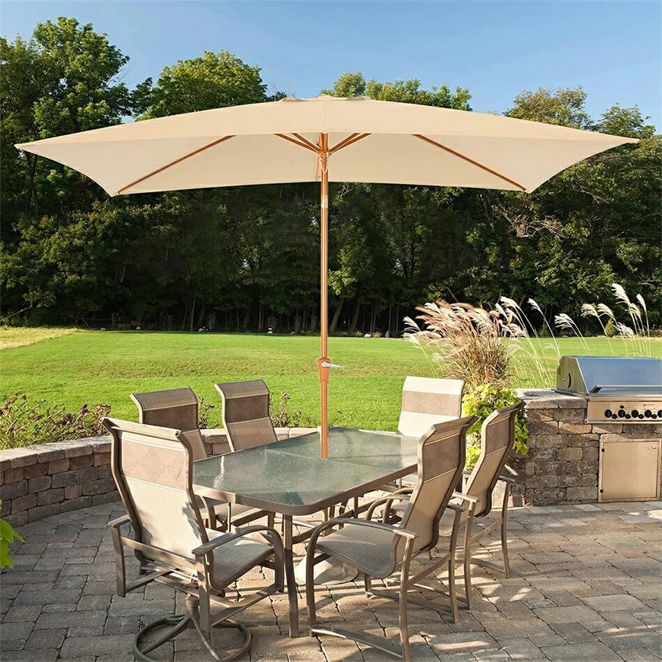 【送料無料】ガーデンパラソル パラソル 風に強い 長方形 大型 角度調整可能 日傘 遮光 紫外線 庭 日よ..